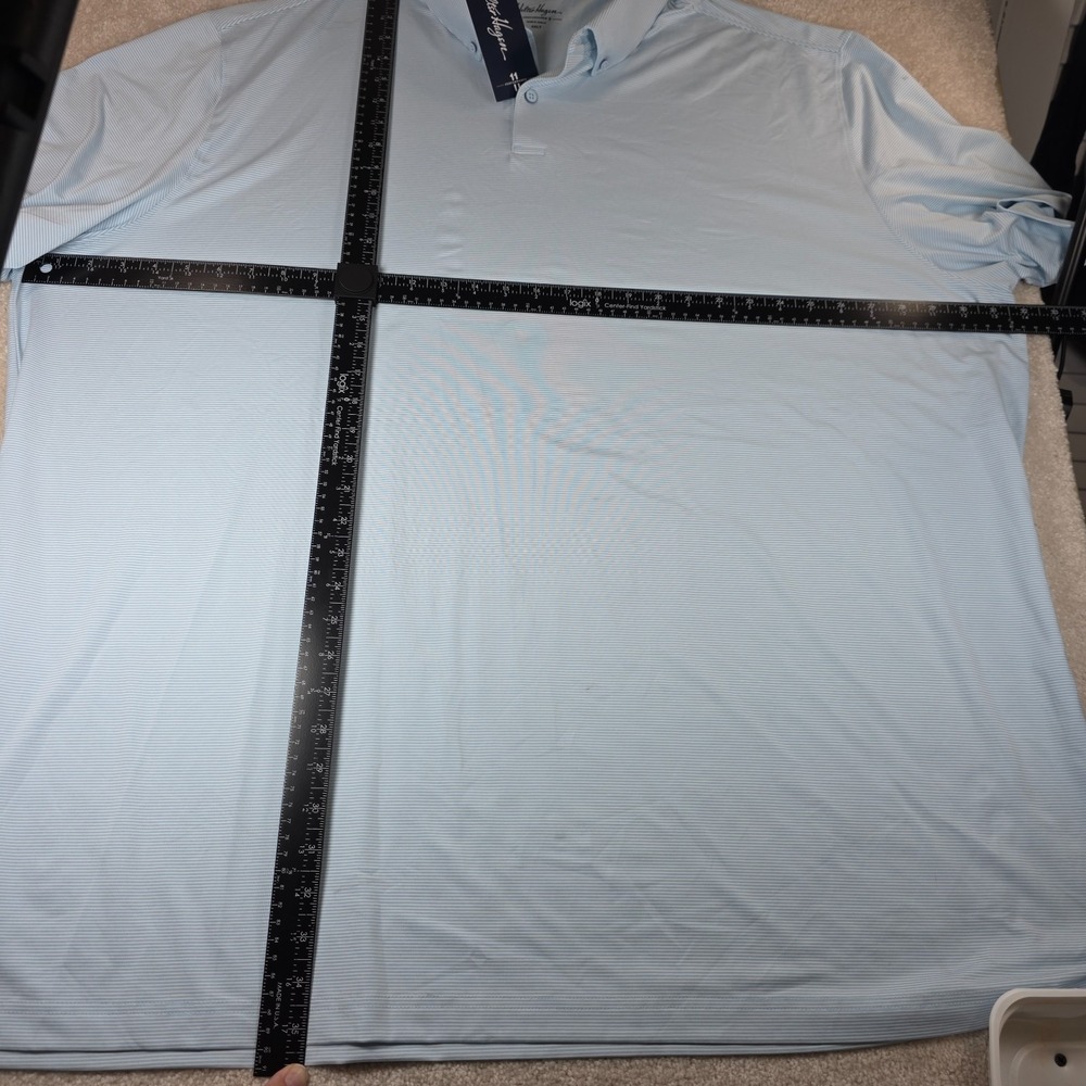 Walter Hagen Polo Shirt Mens 4XLT Blue White Striped Stretch Performance NWT - Picture 8 of 14
